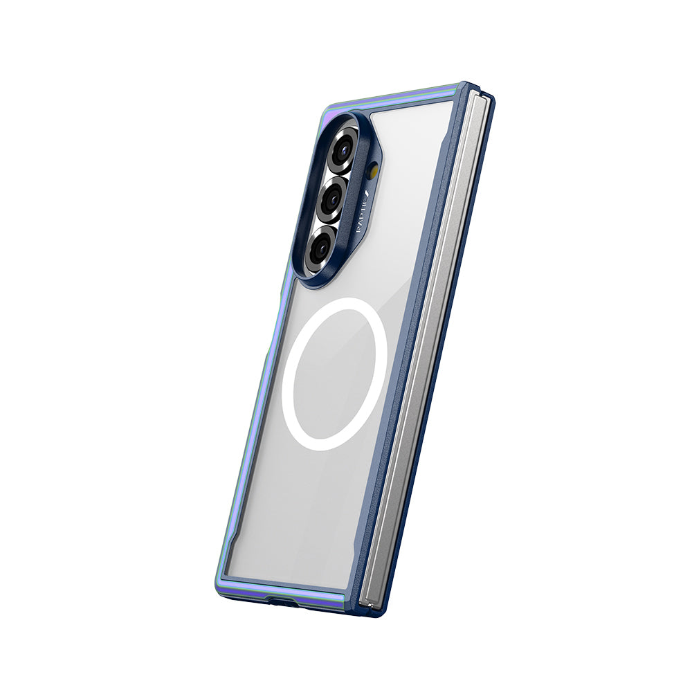 Galaxy Z Fold 7 Kılıf M-safe Şarj Özellikli Airbagli Raptic Shield Serisi Şeffaf Arka Yüzey Kapak