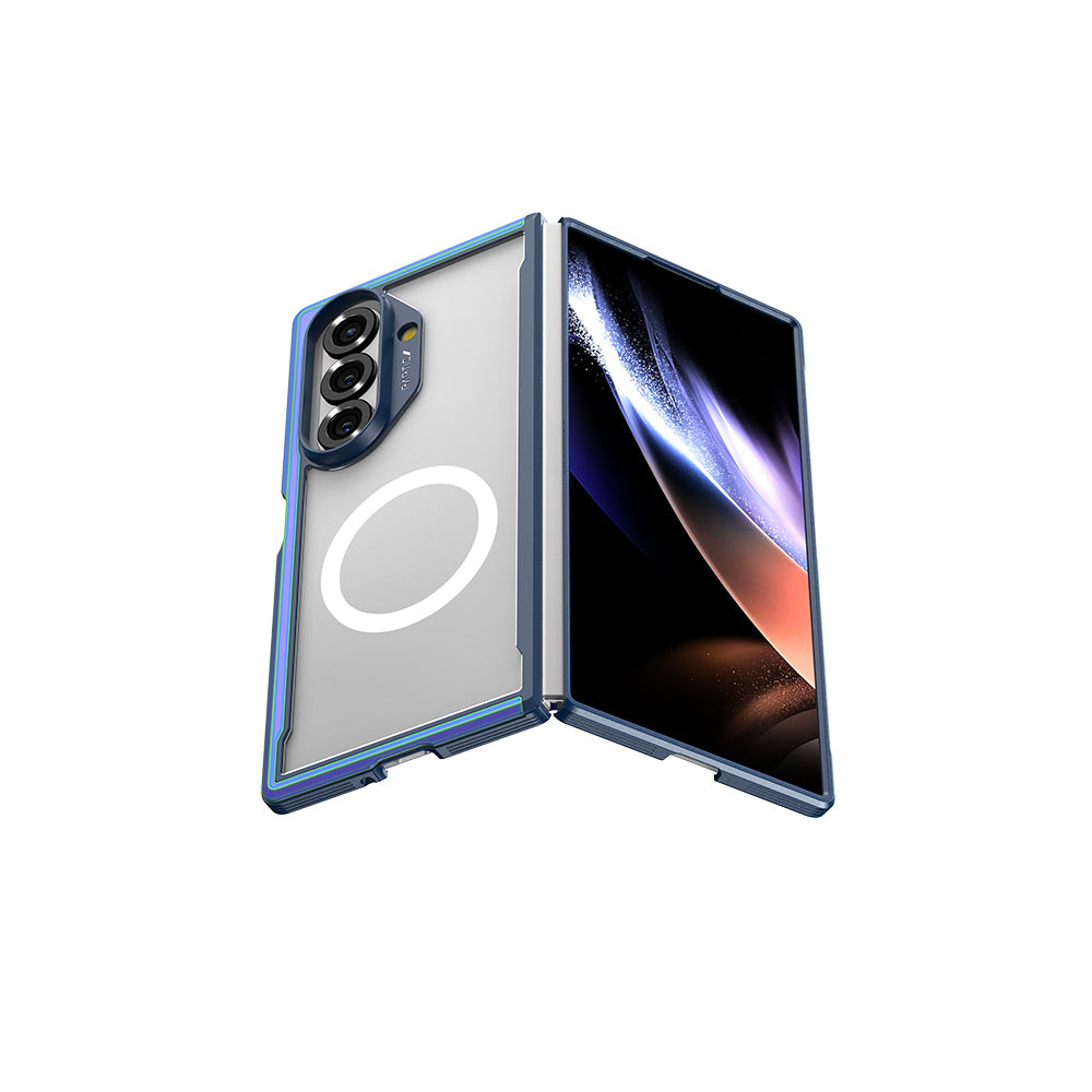 Galaxy Z Fold 7 Kılıf M-safe Şarj Özellikli Airbagli Raptic Shield Serisi Şeffaf Arka Yüzey Kapak