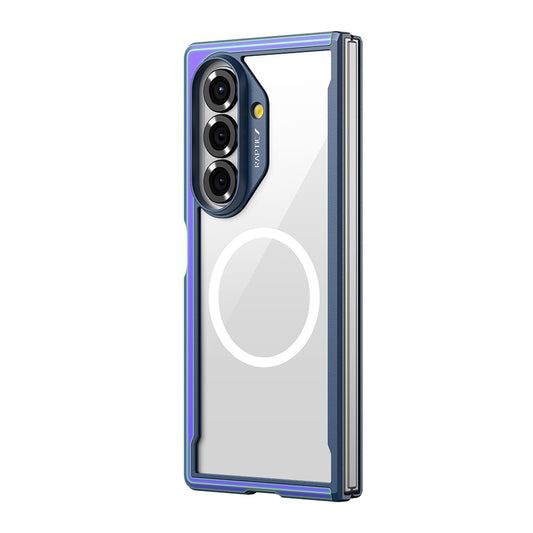 Galaxy Z Fold 7 Kılıf M-safe Şarj Özellikli Airbagli Raptic Shield Serisi Şeffaf Arka Yüzey Kapak