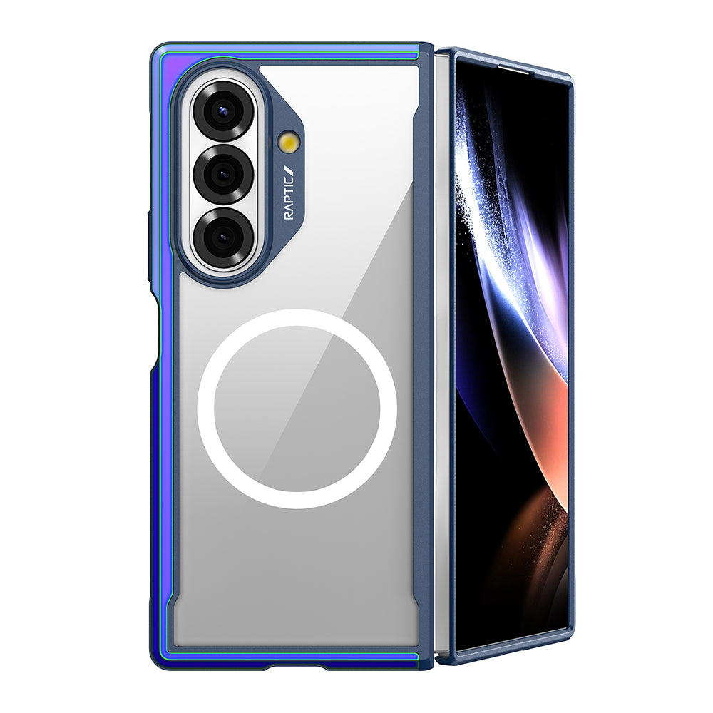Galaxy Z Fold 7 Kılıf M-safe Şarj Özellikli Airbagli Raptic Shield Serisi Şeffaf Arka Yüzey Kapak