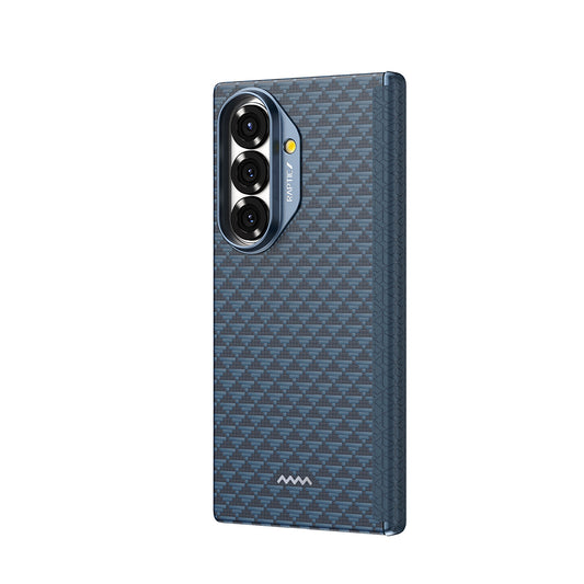 Galaxy Z Fold 7 Kılıf M-safe Şarj Özellikli Raptic Aramid Skin-Pro Profound Serisi Karbon Kapak