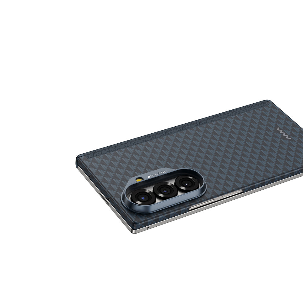 Galaxy Z Fold 7 Kılıf M-safe Şarj Özellikli Raptic Aramid Skin-Pro Profound Serisi Karbon Kapak