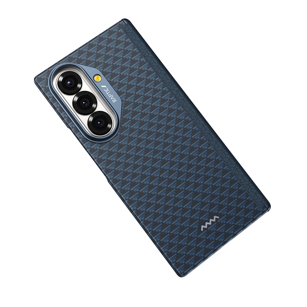 Galaxy Z Fold 7 Kılıf M-safe Şarj Özellikli Raptic Aramid Skin-Pro Profound Serisi Karbon Kapak