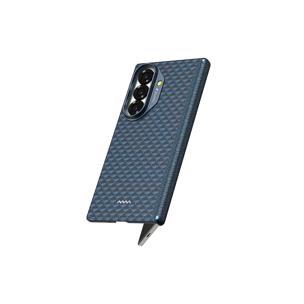 Galaxy Z Fold 7 Kılıf M-safe Şarj Özellikli Raptic Aramid Skin-Pro Profound Serisi Karbon Kapak