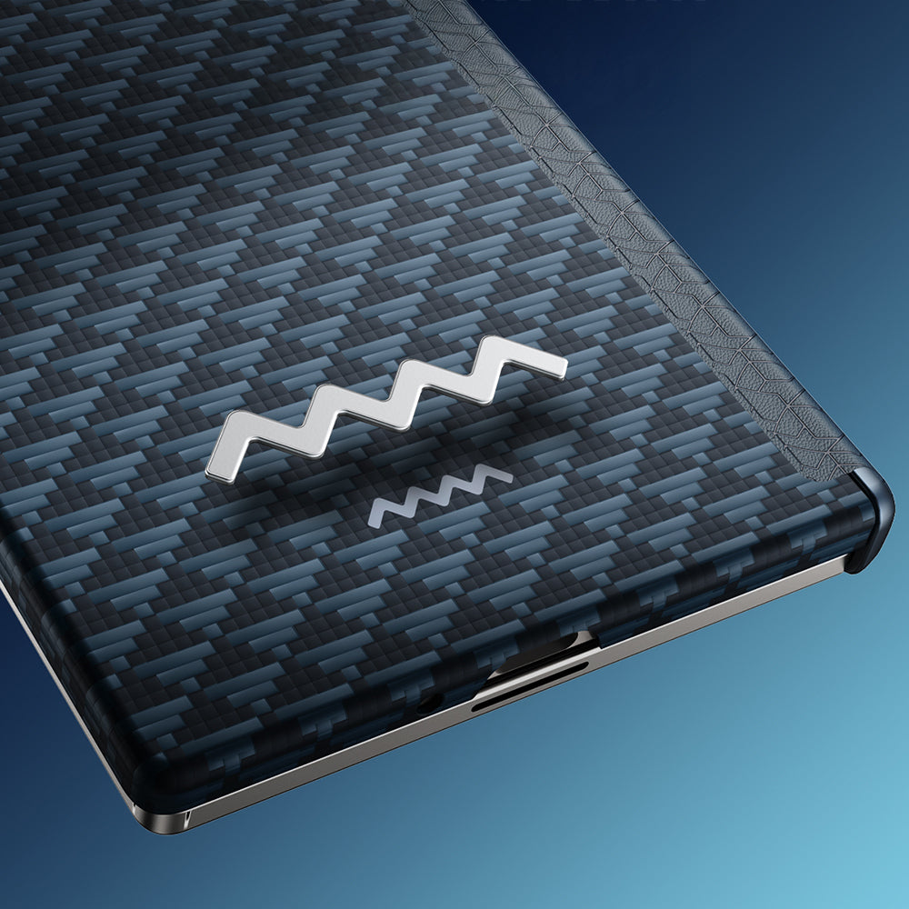 Galaxy Z Fold 7 Kılıf M-safe Şarj Özellikli Raptic Aramid Skin-Pro Profound Serisi Karbon Kapak