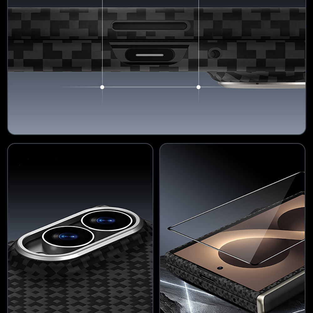 Galaxy Z Fold 8 Benks ArmorAir ArmorGrid Grand Combo Üçlü Aksesuar Seti (Ön Arka Kevlar Karbon Kapak + Ekran Koruyucu)
