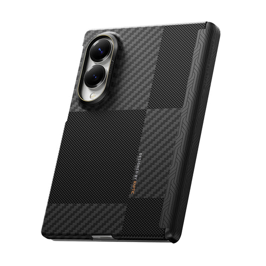Galaxy Z Fold 8 Kılıf M-safe Şarj Özellikli Metal Kamera Çerçeveli Raptic Aramid SkinPro Serisi Karbon Kapak