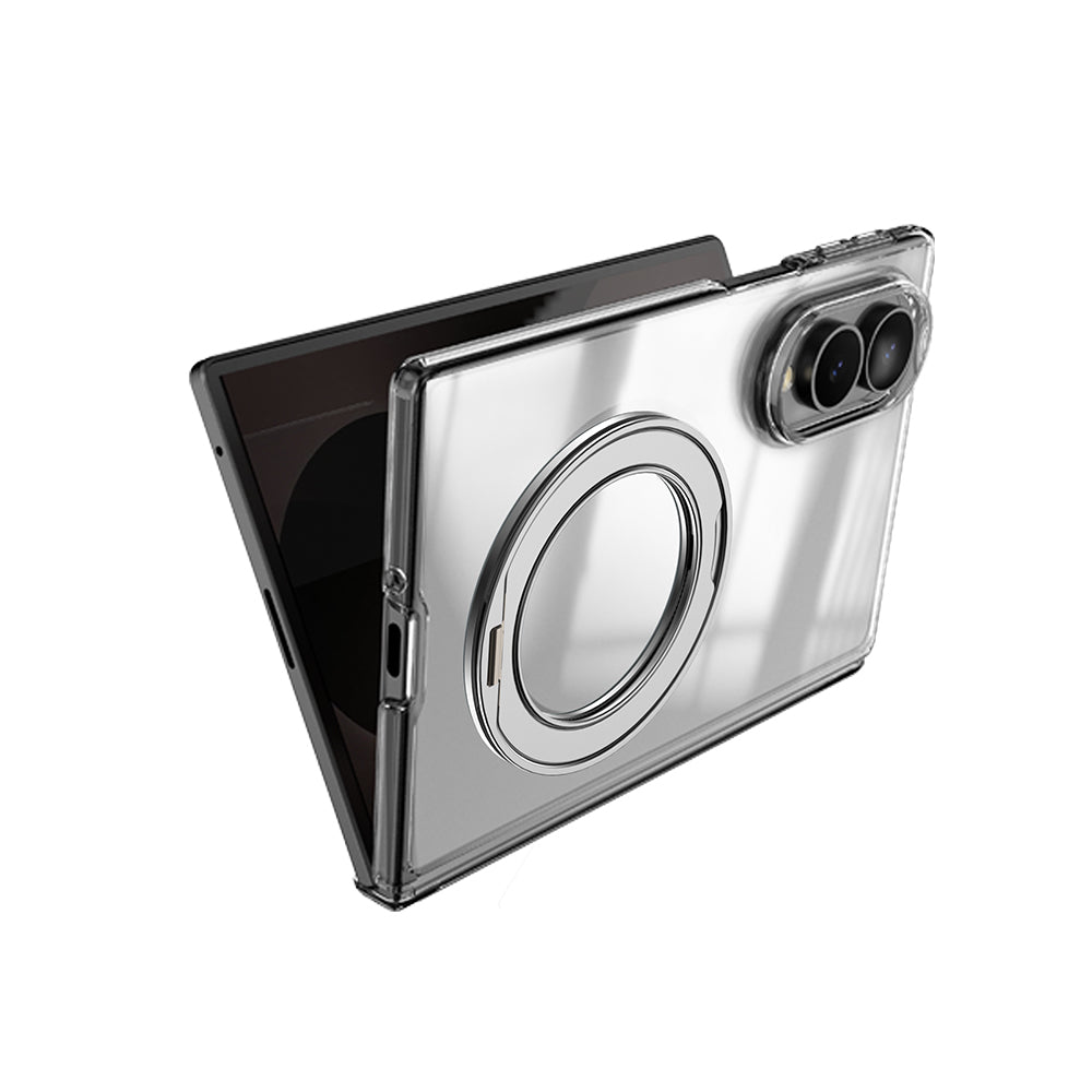 Galaxy Z Fold 8 Kılıf M-safe Şarj Özellikli Transparan Sert PC Wlons Pita Standlı Kapak