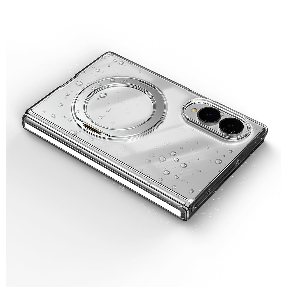 Galaxy Z Fold 8 Kılıf M-safe Şarj Özellikli Transparan Sert PC Wlons Pita Standlı Kapak