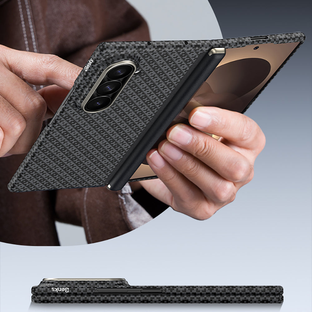 Galaxy Z Fold 8 Ultra Benks ArmorAir ArmorGrid Grand Combo Üçlü Aksesuar Seti (Ön Arka Kevlar Karbon Kapak + Ekran Koruyucu)