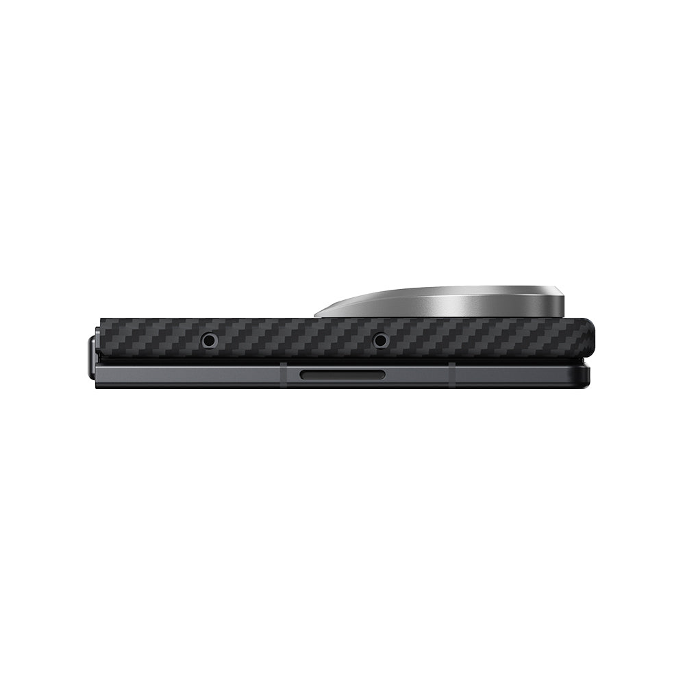 Galaxy Z Fold 8 Ultra Kılıf M-safe Şarj Özellikli 600D Aramid Karbon Fiber Pitaka Edge Serisi Black-Grey Twill Kapak