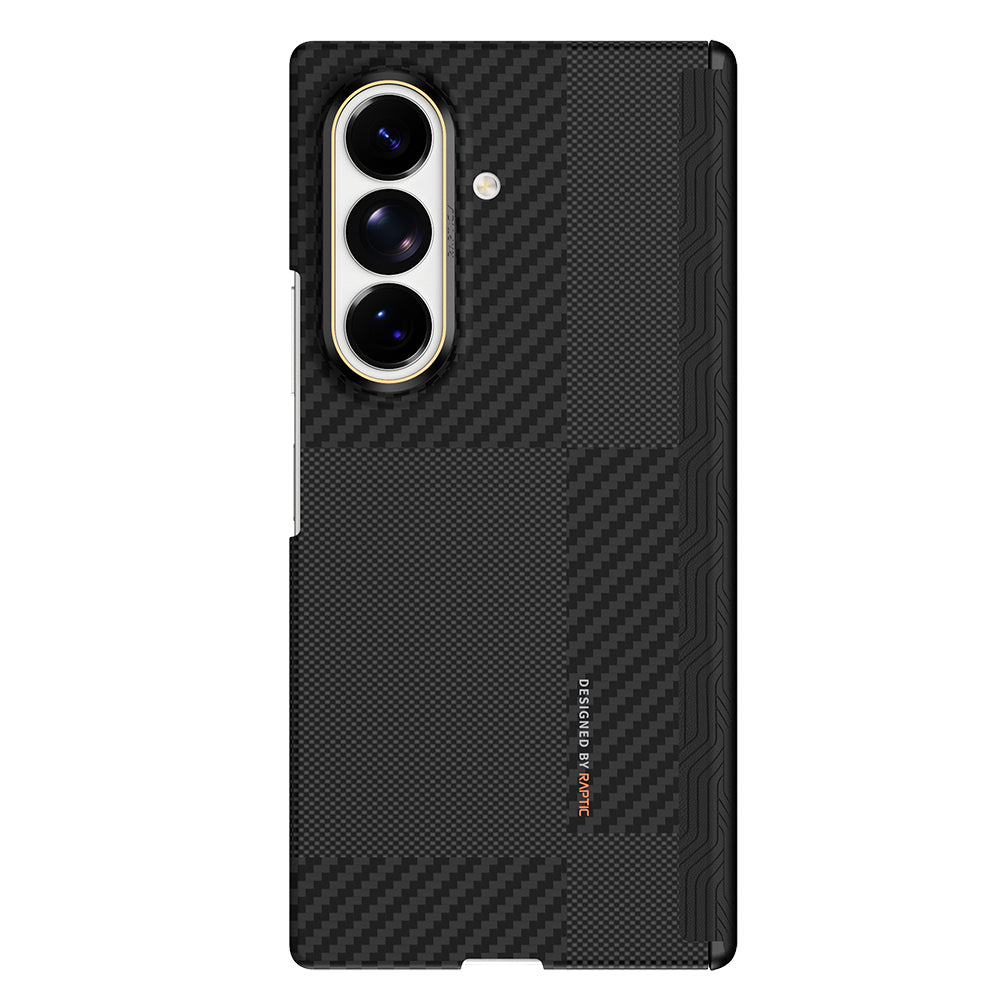 Galaxy Z Fold 8 Ultra Kılıf M-safe Şarj Özellikli Metal Kamera Çerçeveli Raptic Aramid SkinPro Serisi Karbon Kapak
