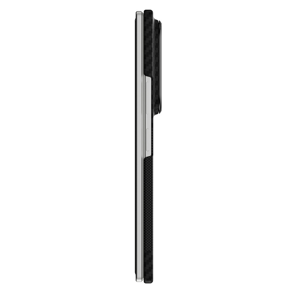 Galaxy Z Fold 8 Ultra Kılıf M-safe Şarj Özellikli Metal Kamera Çerçeveli Raptic Aramid SkinPro Serisi Karbon Kapak