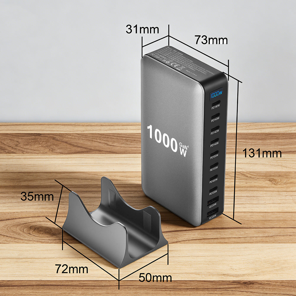 Go Des GD-B961 GaN Teknolojili 10 Portlu Masaüstü Şarj İstasyonu 1000W