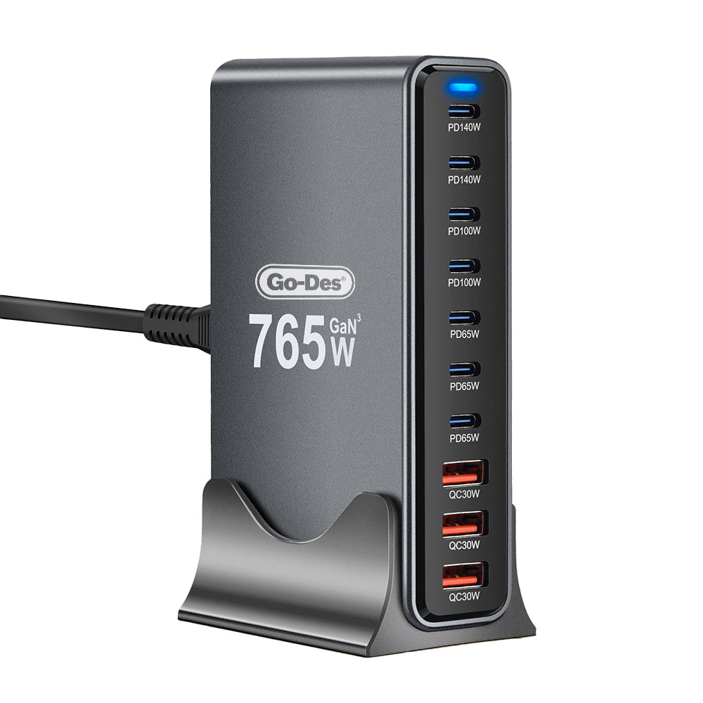 Go Des GD-B963 GaN Teknolojili 10 Portlu Masaüstü Şarj İstasyonu 765W