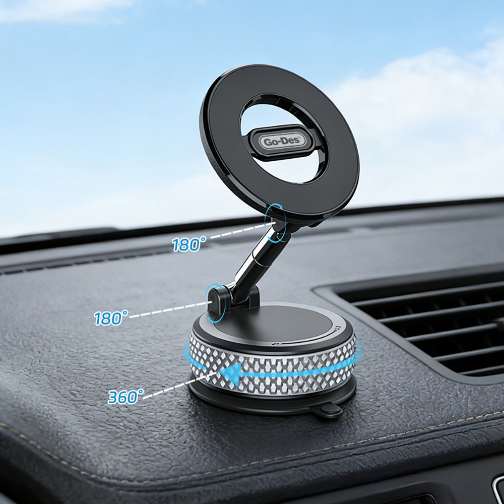 Go Des GD-HD243 360 Derece Dönebilen Vakum Özellikli Magnetik Telefon Tutucu