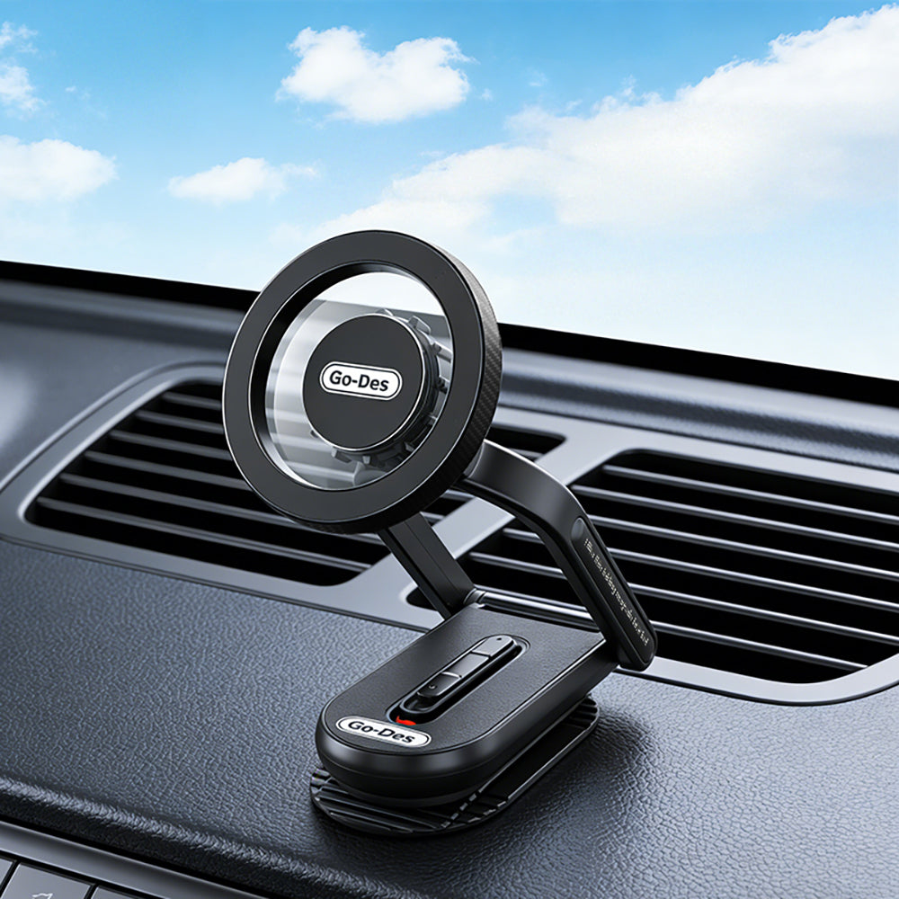 Go Des GD-HD275 Magnetik M-safe Uyumlu 360 Derece Dönebilen Düz Zemin Araç Telefon Tutucu