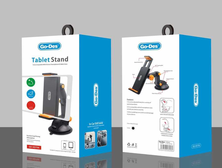 Go Des GD-HD706 Araç Telefon ve Tablet Tutucu Siyah