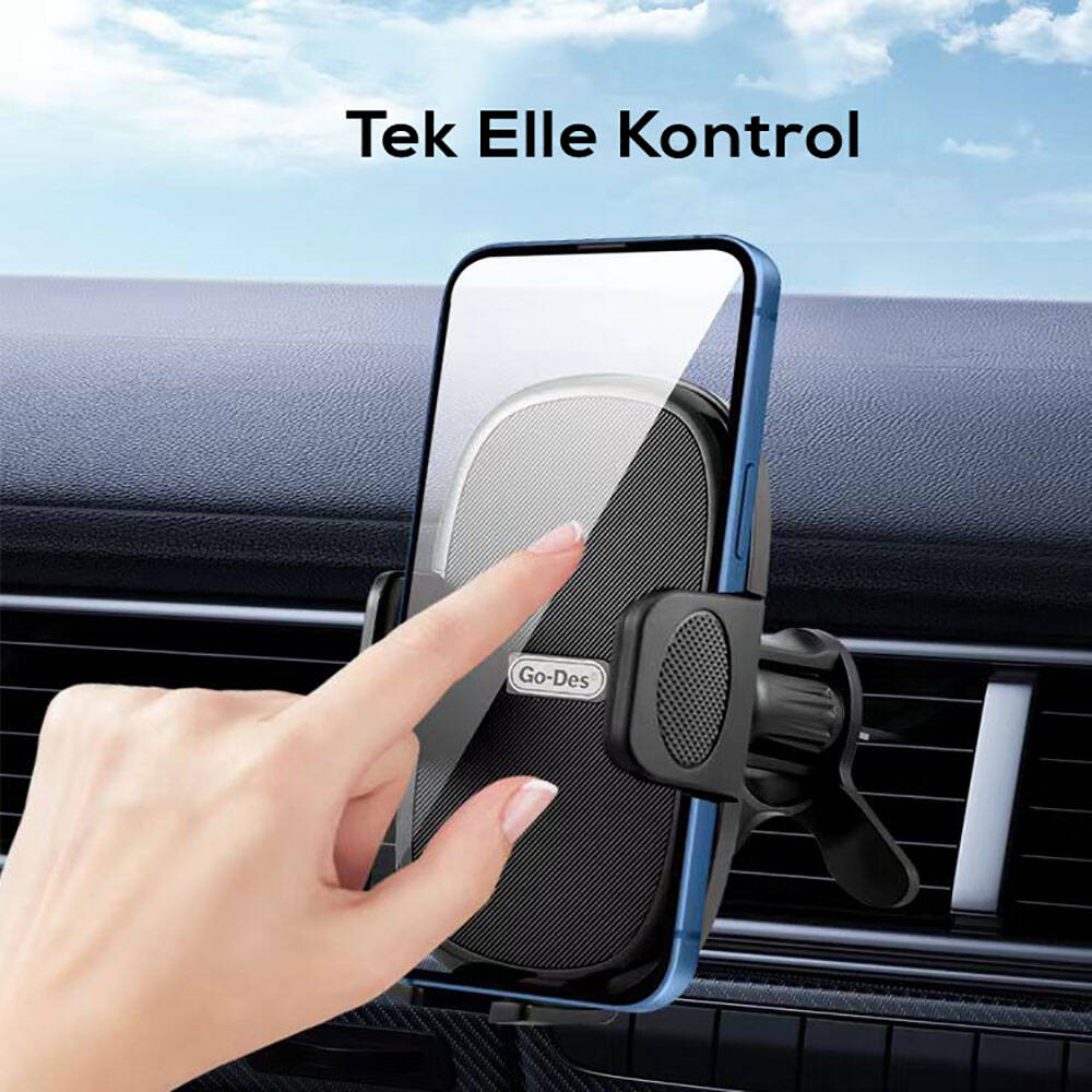 Go Des GD-HD936 360° Dönebilen ve Uzayan Başlıklı Araç Telefon Tutucu Siyah