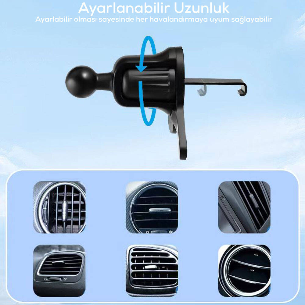 Go Des GD-HD936 360° Dönebilen ve Uzayan Başlıklı Araç Telefon Tutucu Siyah