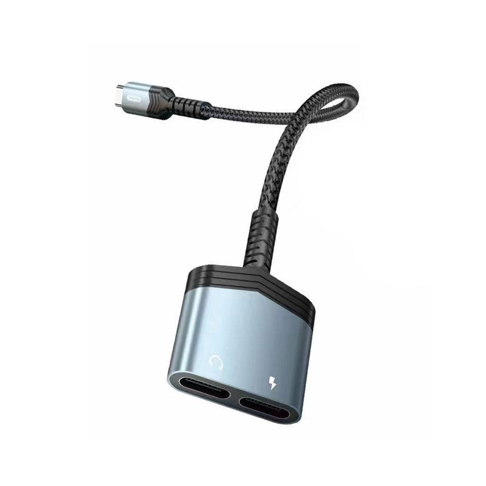 Go Des GD-UC071 Type-C 2in1 Şarj ve Ses Adaptörü Gri