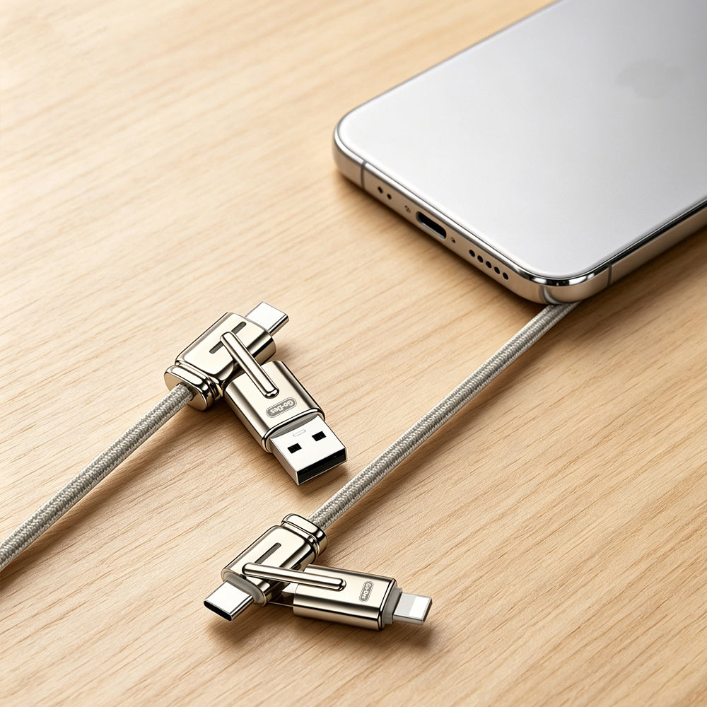 Go Des GD-UC832 4in1 PD Çoklu USB-A + Type-C to Type-C + Lightning Şarj ve Data Kablosu
