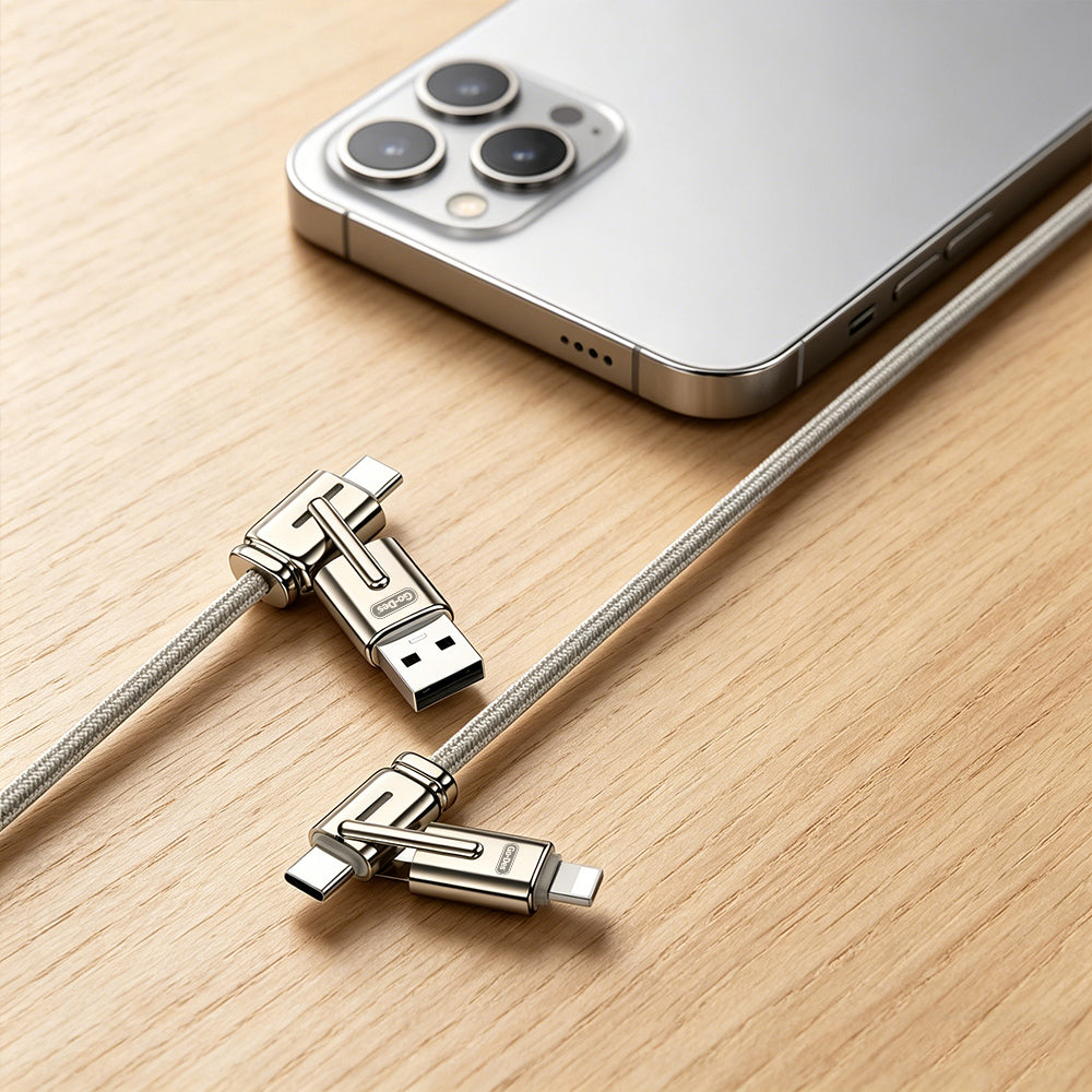 Go Des GD-UC832 4in1 PD Çoklu USB-A + Type-C to Type-C + Lightning Şarj ve Data Kablosu