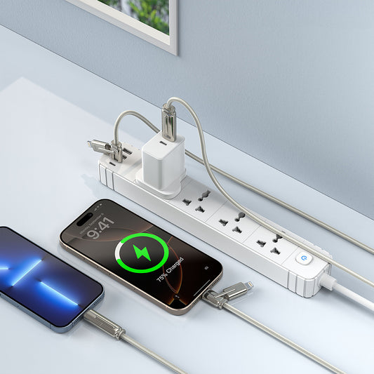 Go Des GD-UC832 4in1 PD Çoklu USB-A + Type-C to Type-C + Lightning Şarj ve Data Kablosu