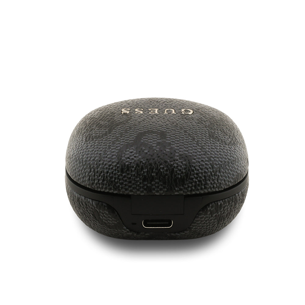 Guess Orjinal Lisanslı PU 4G Desenli Klasik Metal Yazı Logolu TWS Kulak İçi Bluetooth Kulaklık