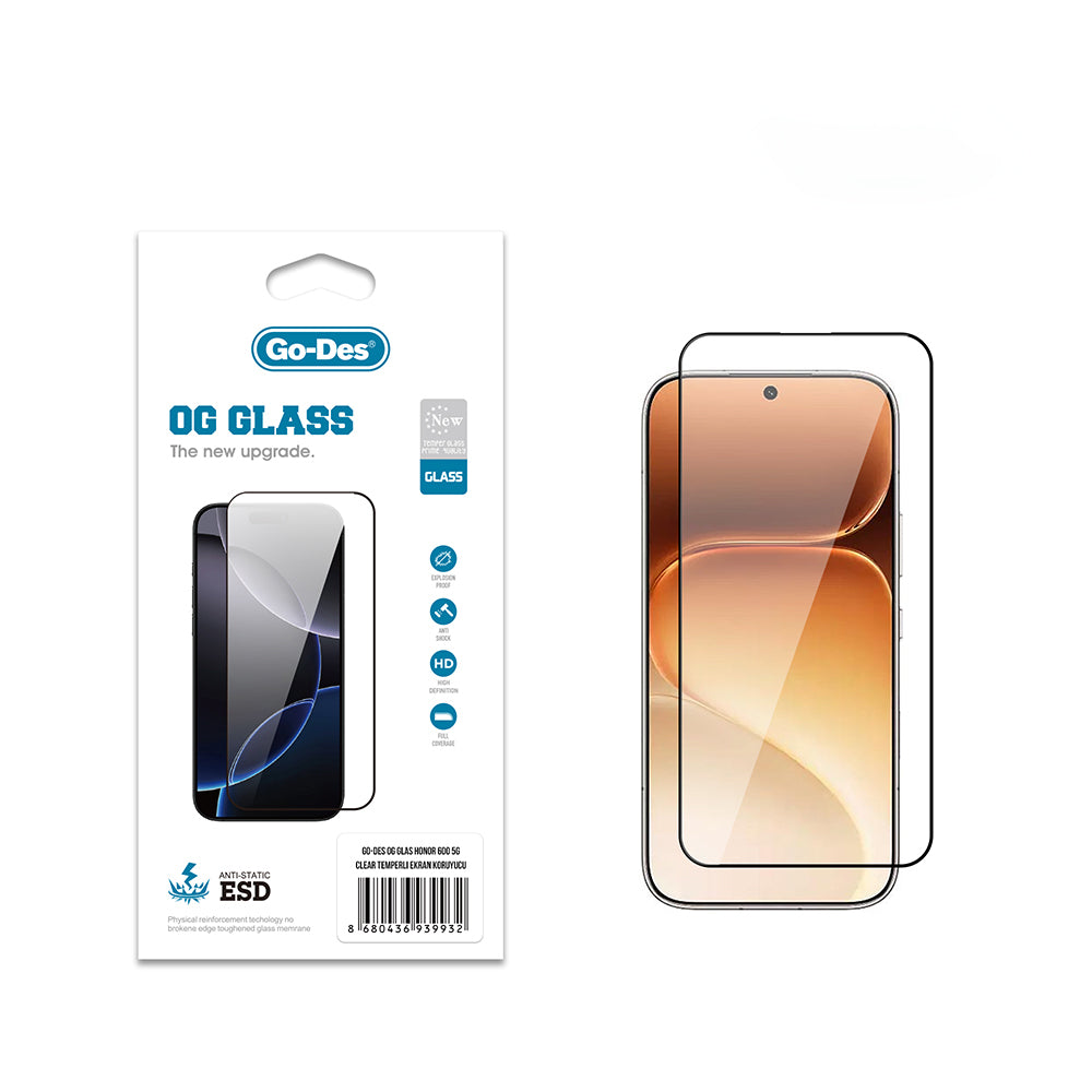 Honor 600 5G Go Des OG Glass Antistatik Temperli Cam Ekran Koruyucu