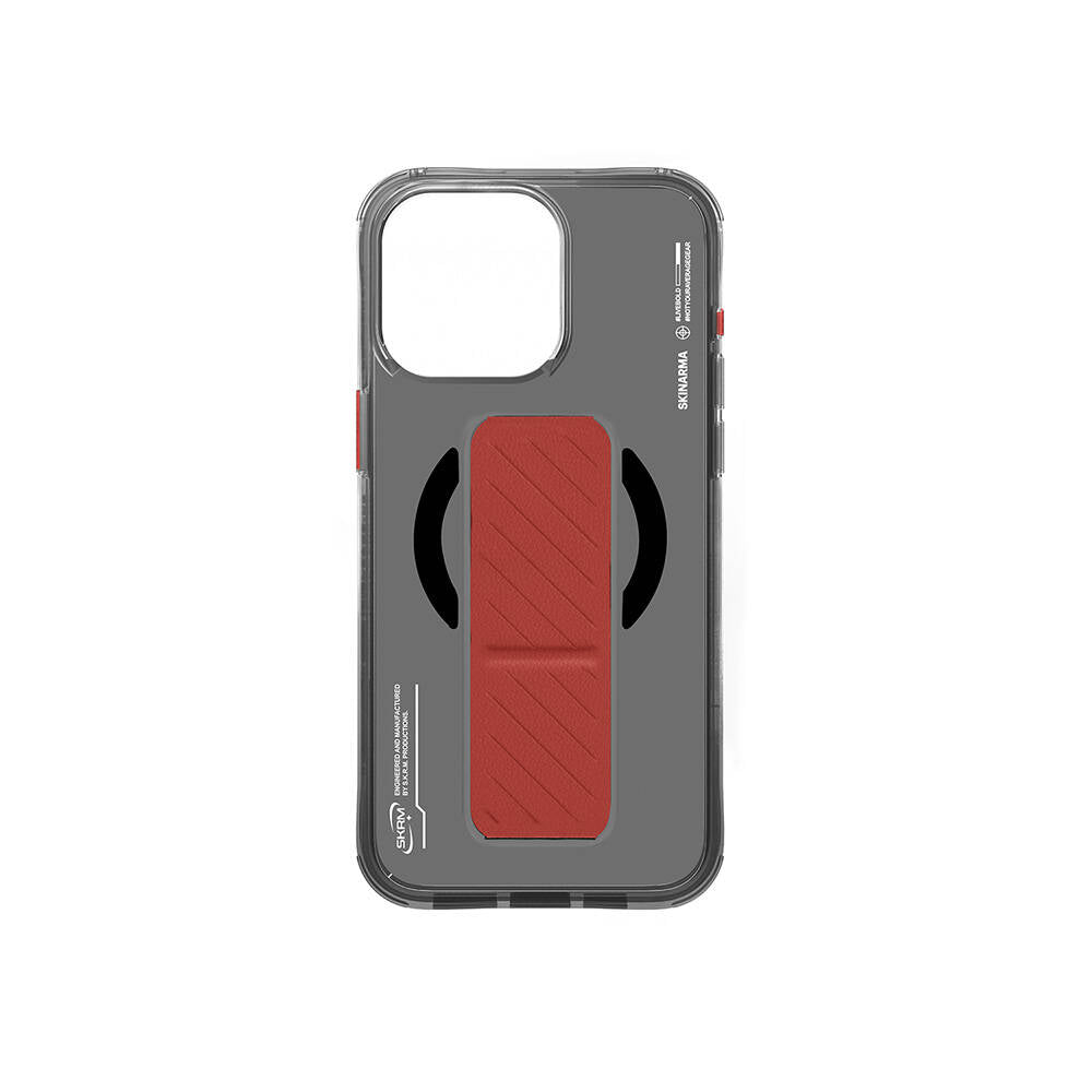 iPhone 16 Pro Kılıf Magsafe Şarj Özellikli Teknoloji Desenli Standlı Skinarma Axon Kılıf Gold