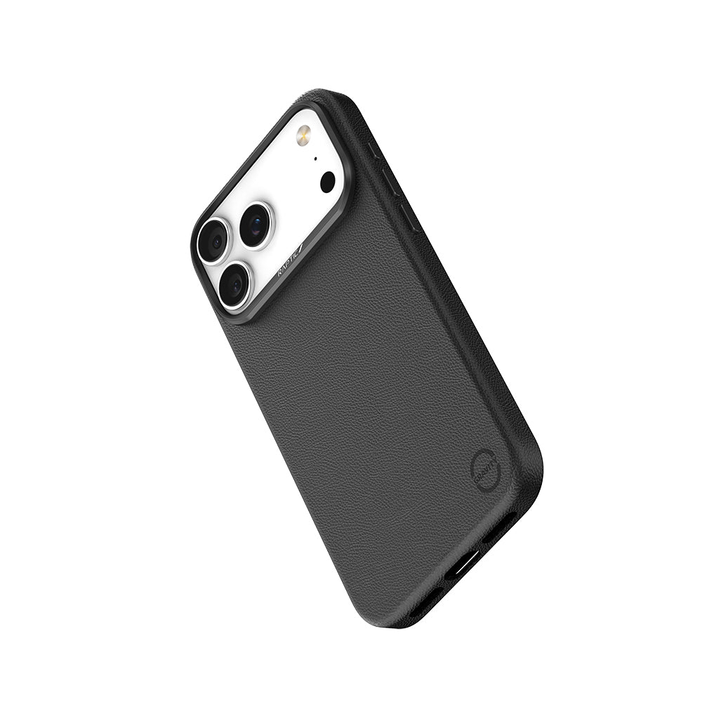 iPhone 17 Pro Kılıf M-Safe Şarj Özellikli Polimerik Deri Raptic Urban Nano Kapak Siyah