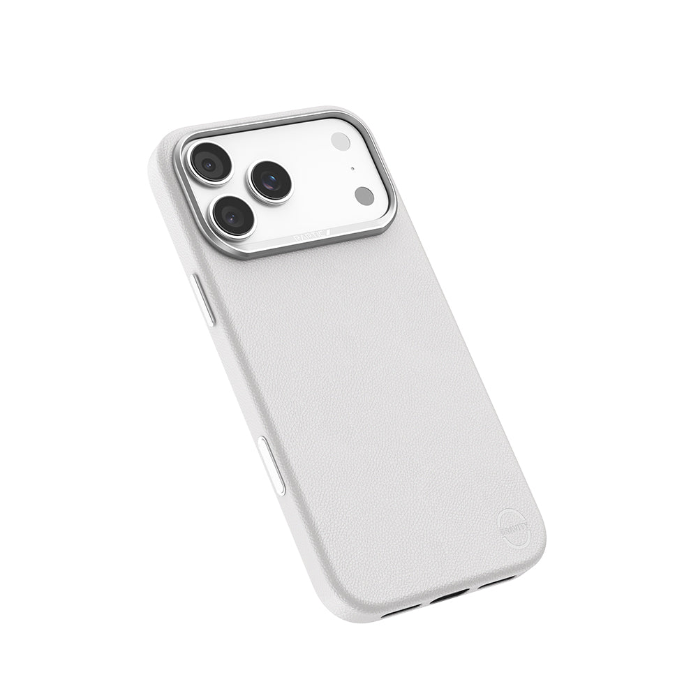 iPhone 17 Pro Kılıf M-Safe Şarj Özellikli Polimerik Deri Raptic Urban Nano Kapak Beyaz