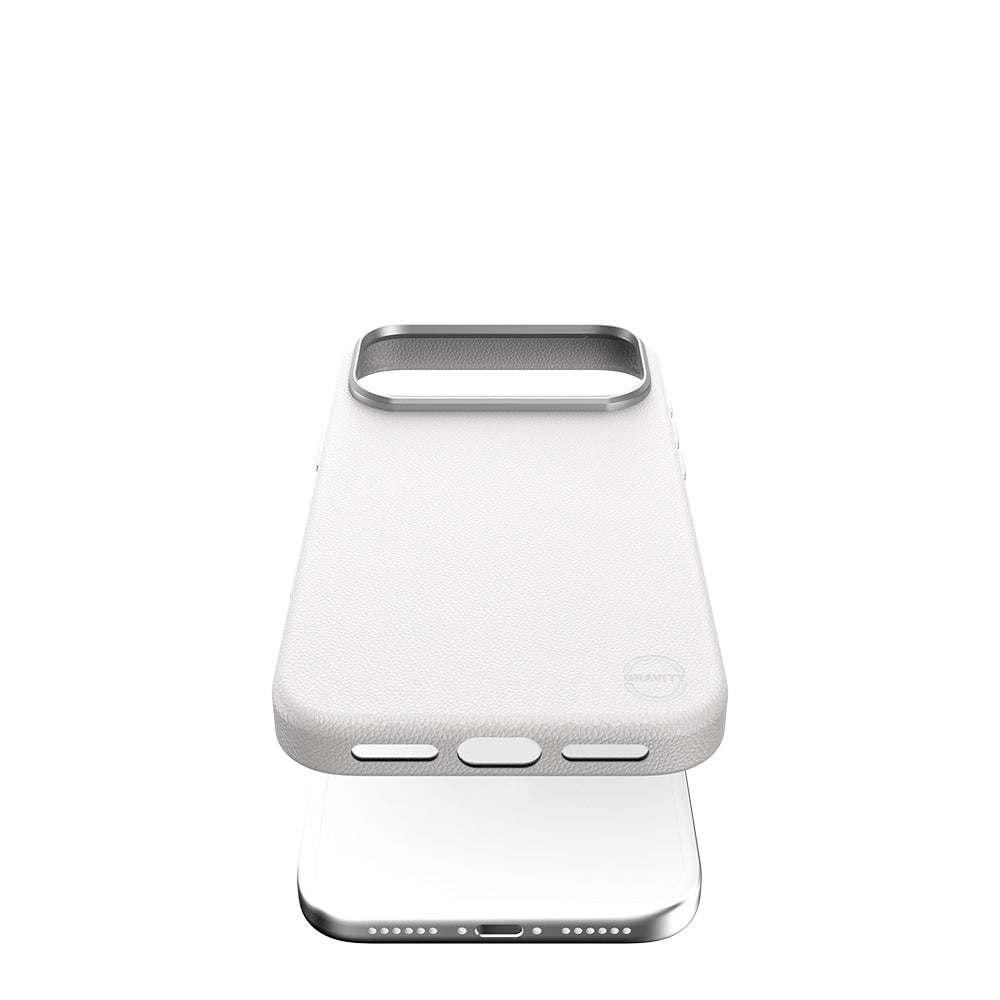 iPhone 17 Pro Kılıf M-Safe Şarj Özellikli Polimerik Deri Raptic Urban Nano Kapak Beyaz