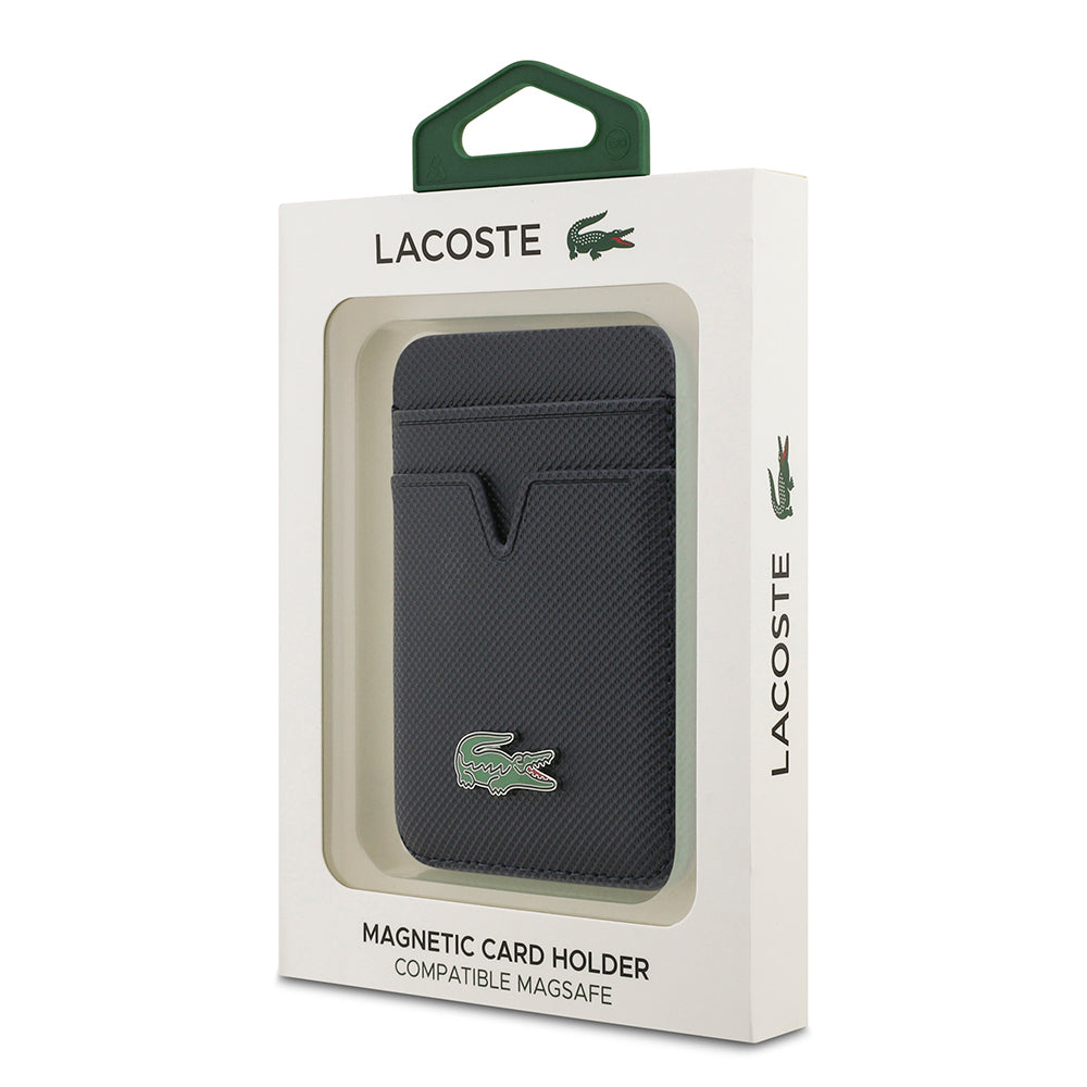 Lacoste Orjinal Lisanslı 2 Hazneli PU Pike Desenli İkonik Timsah Dokuma Logolu Magnetik Kartlık