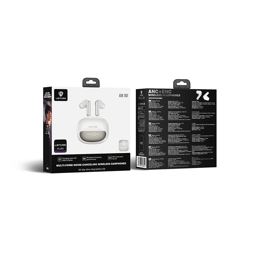 Lenyes Air 107 ANC/ENC Teknolojili 360 Derece Panaromik Ses Özellikli Kulak İçi Bluetooth Kulaklık v6.0