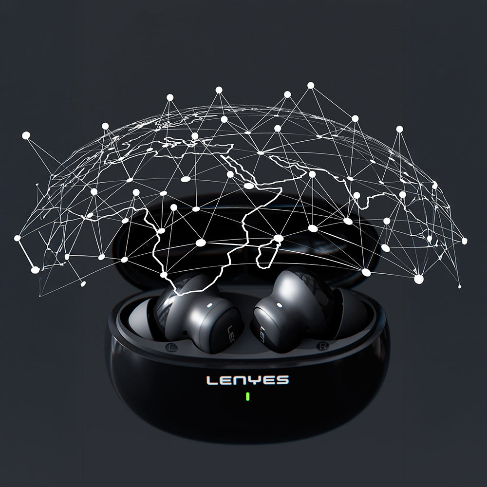 Lenyes Air 56 Ai Çeviri Özellikli ANC/ENC Teknolojili Kulak İçi Bluetooth Kulaklık v5.3 Siyah