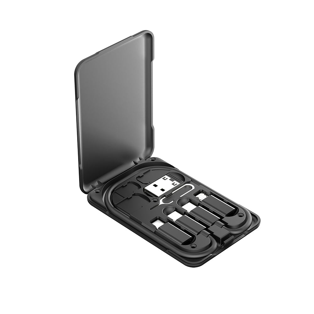 Lenyes LB606 Type-C&Lightning&Micro&USB Çoklu Kablo Seti Siyah