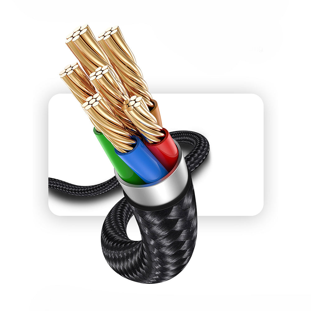 Lenyes LC514 USB-A to Type-C Hızlı Şarj Özellikli Örgülü Data ve Şarj Kablosu 15W 1M Siyah