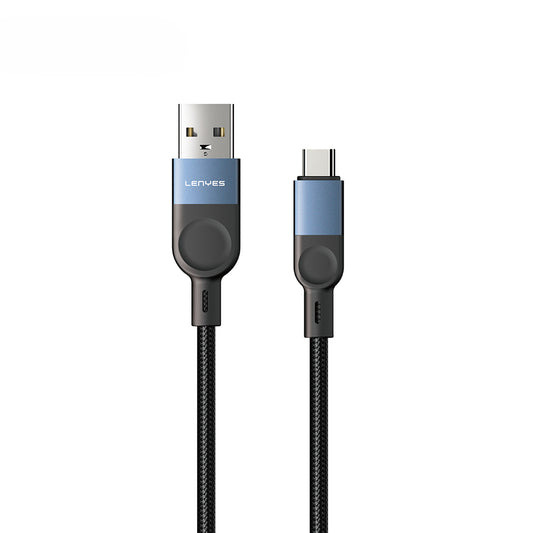 Lenyes LC514 USB-A to Type-C Hızlı Şarj Özellikli Örgülü Data ve Şarj Kablosu 15W 1M
