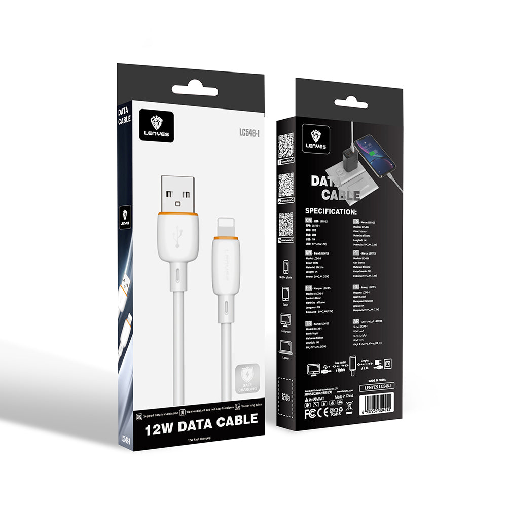 Lenyes LC548-L USB-A to Lightning Data ve Şarj Kablosu 12W 1M