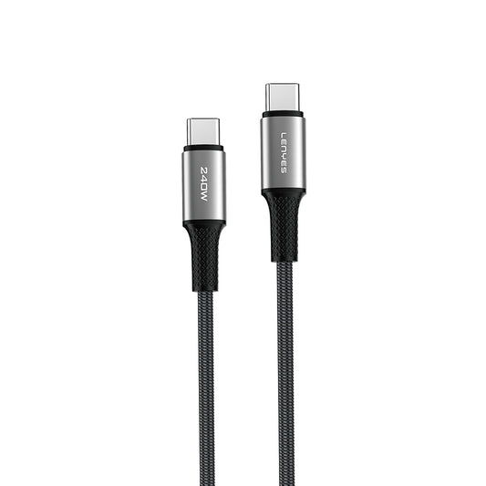 Lenyes LC563 Type-C to Type-C PD Örgü Tasarımlı Hızlı Şarj Özellikli Data ve Şarj Kablosu 240W 1M