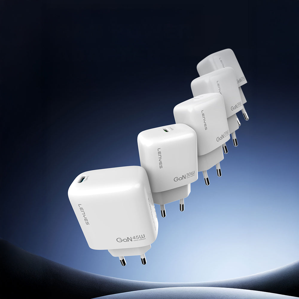 Lenyes LCH94 Type-C GaN Teknolojili PD Hızlı Şarj Özellikli Şarj Başlığı 45W Beyaz