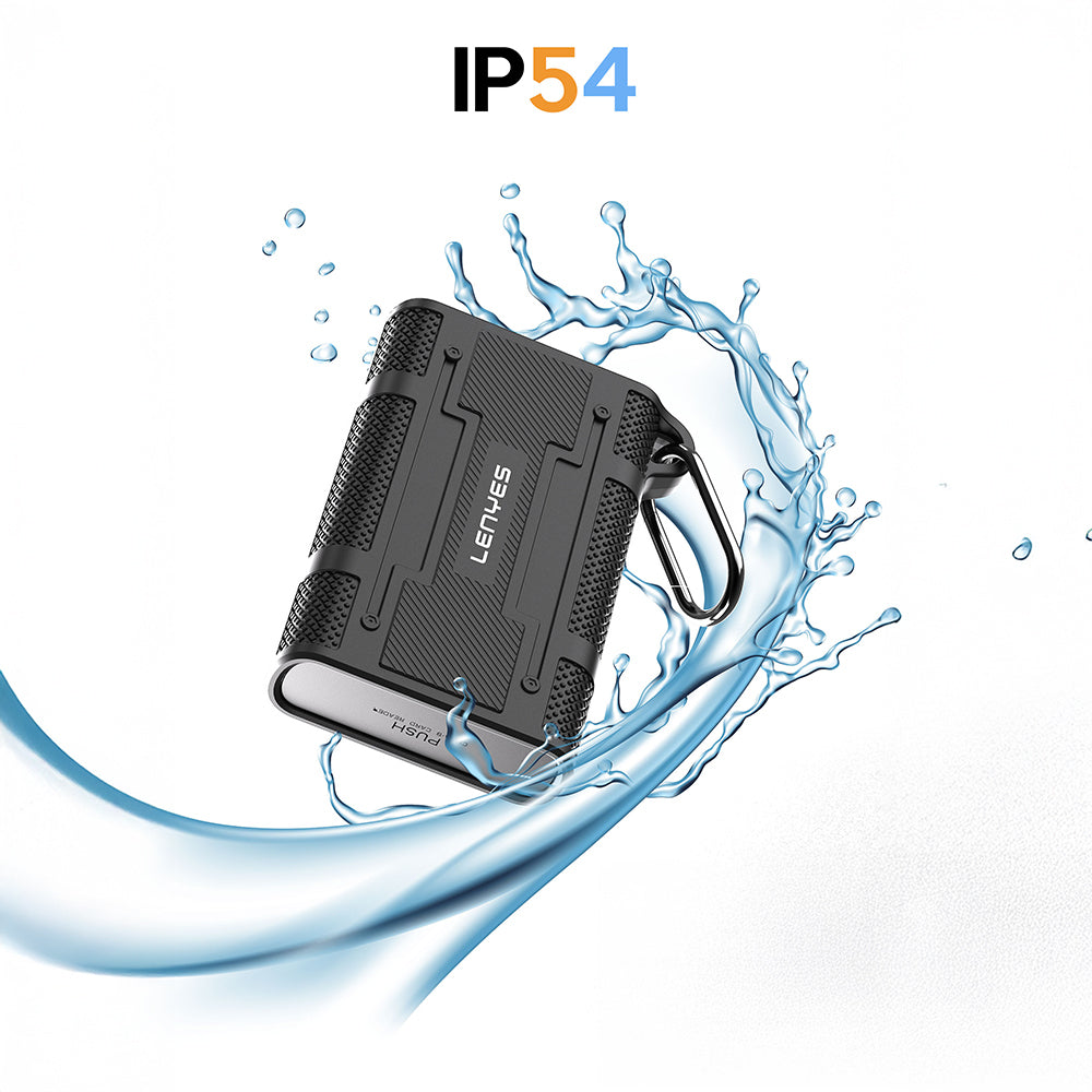 Lenyes LCR01 Type-C Kablolu Su Geçirmez Çoklu Kart Depolama ve Okuyucu Kutusu 10 Gbps Siyah