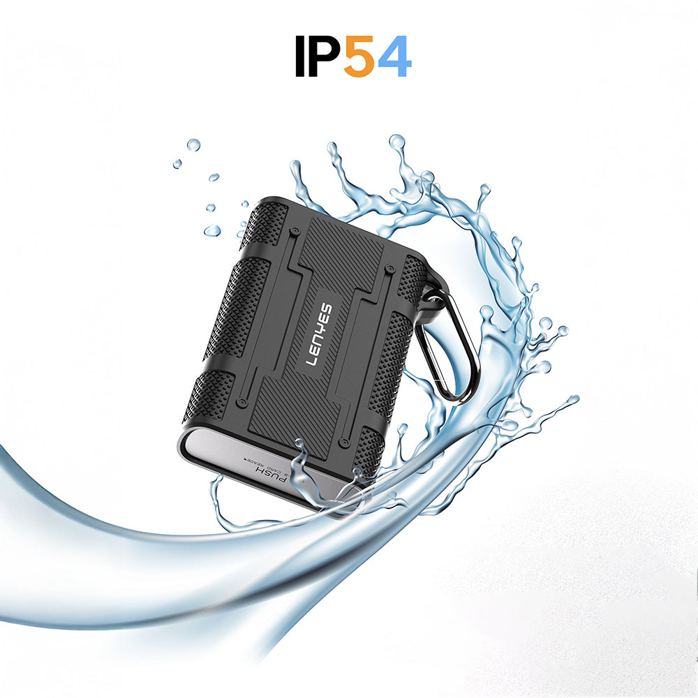 Lenyes LCR04 Type-C Kablolu Su Geçirmez Çoklu Kart Depolama ve Okuyucu Kutusu 10 Gbps Siyah