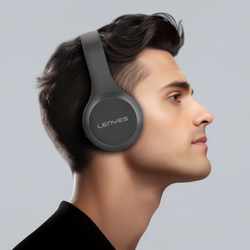Lenyes LH85 Çift Kanal Stereo Kulak Üstü Bluetooth Kulaklık v5.3 Siyah