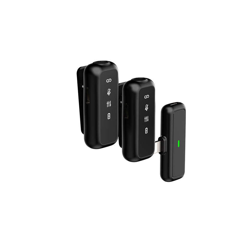 Lenyes LM201 Lightning Şarj Portlu Kablosuz Yaka Mikrofonu Siyah