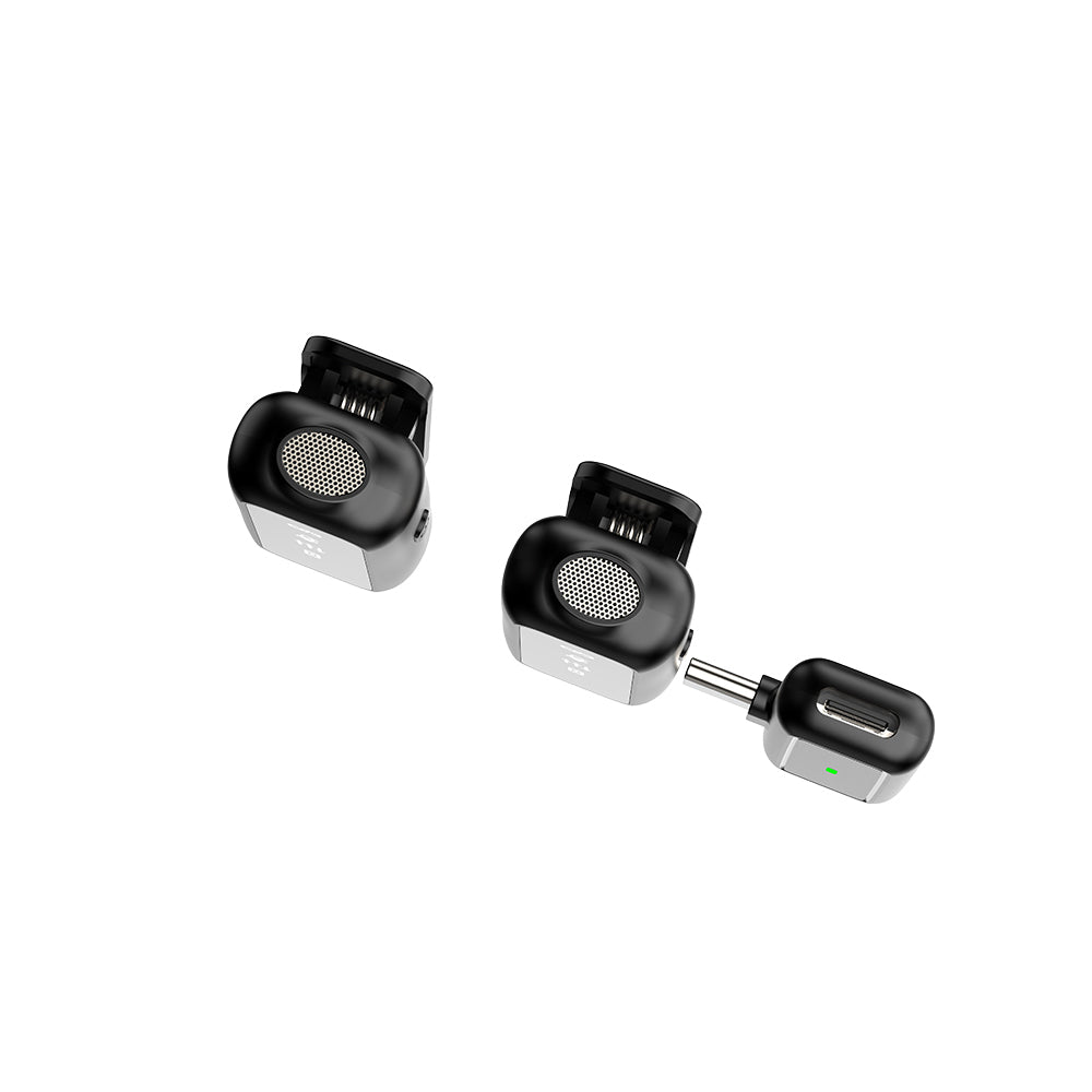 Lenyes LM201 Type-C Şarj Portlu Kablosuz Yaka Mikrofonu Siyah