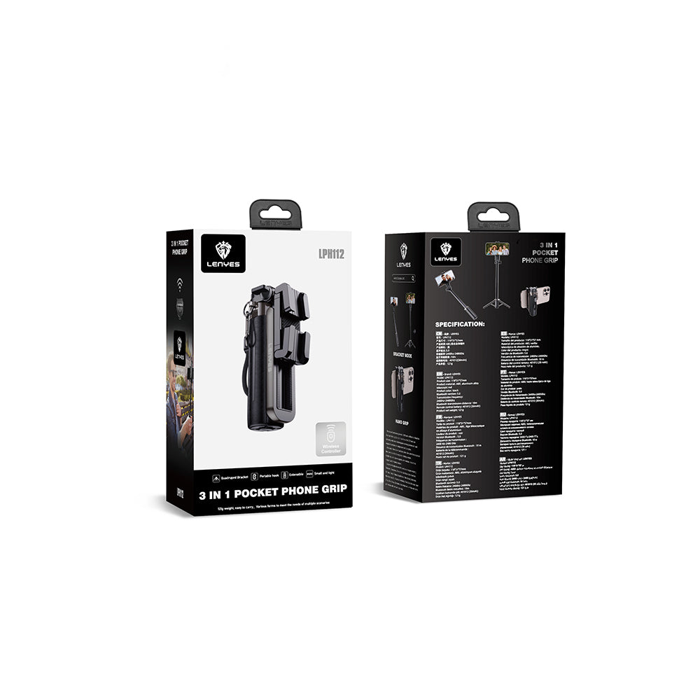 Lenyes LPH112 Dolgu Işıklı 360 Derece Dönebilen 3in1 Selfie Çubuğu ve Tripod
