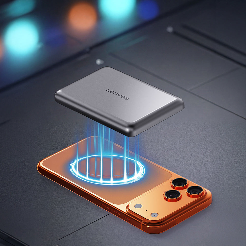 Lenyes PW0015D Ultra İnce LED Göstergeli Wireless Powerbank 15W 5000mAh